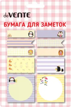 Набор клейкой бумаги для заметок Penguin and Others, 10 дизайнов