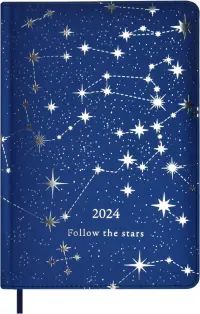 Ежедневник датированный на 2024 год Астрологический, синий, А5, 200 листов