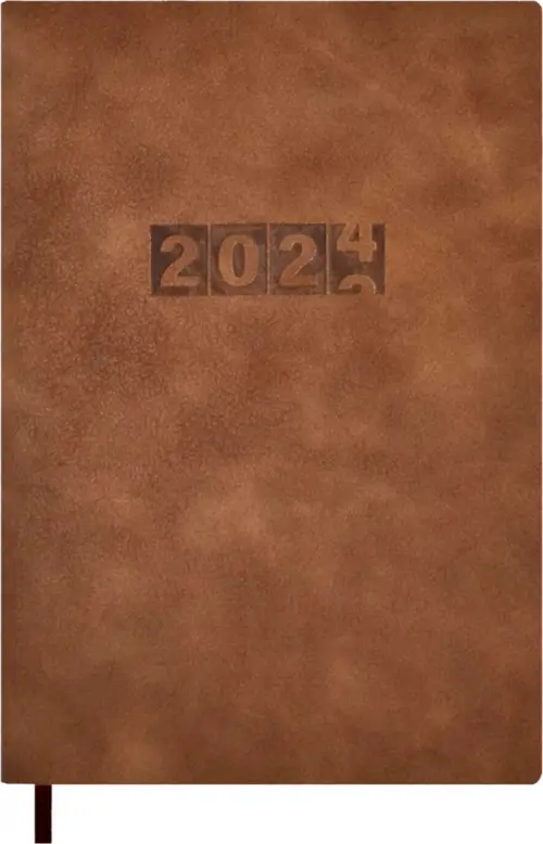 

Ежедневник датированный на 2024 год Тиволли глосс, коричевый, А5, 176 листов, Оранжевый