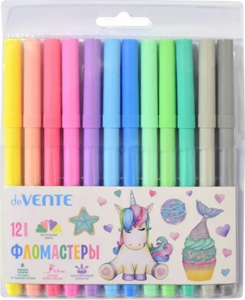 

Фломастеры Pastel, 12 цветов
