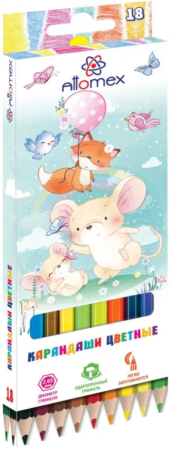 

Карандаши цветные Zoo, 18 цветов