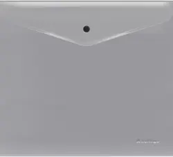 Папка-конверт на кнопке Metallic, А5+, серый металлик