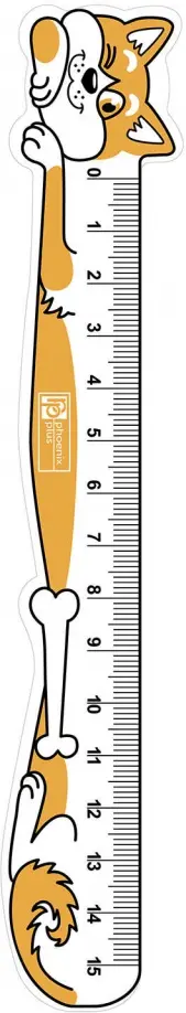 Линейка фигурная "Корги",15 см. (56305)