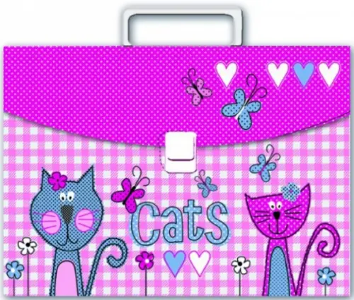 Папка-портфель пластиковый КОШАЧЬЯ ЛЮБОВЬ 32457-40 125₽