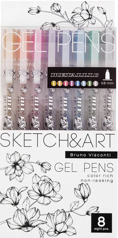 

Набор гелевых ручек Sketch&Art. Uni Write. Metallic, 8 штук