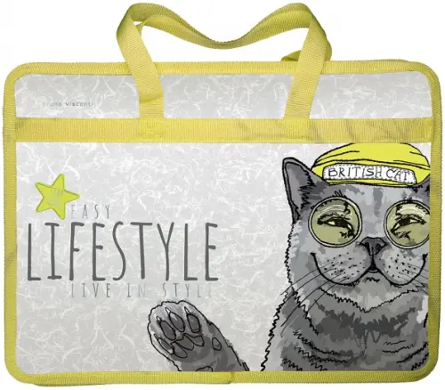 Папка-портфель на молнии Easy life British cat А4 244₽