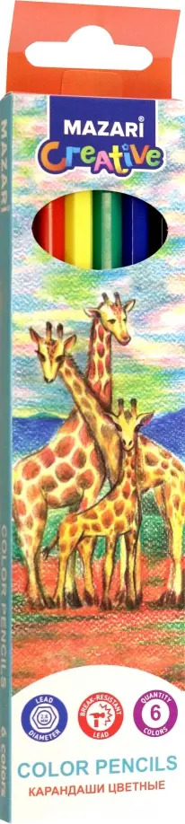 

Карандаши цветные Wildlife, пластиковые, 6 цветов