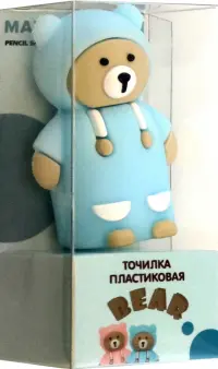 Точилка Bear, 1 отверстие, в ассортименте