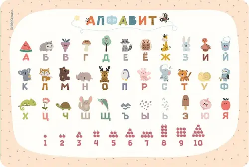 

Подкладка настольная пластиковая Русский алфавит и счёт, А3