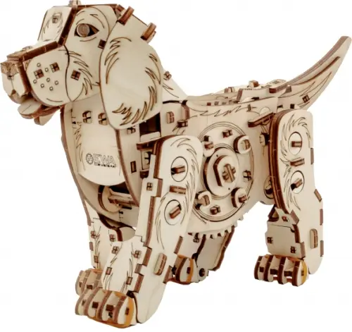 

Конструктор деревянный 3D Механическая собака Puppy, Чёрный