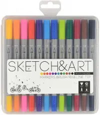 Набор двусторонних скетч-маркеров Sketch&Art, 12 цветов