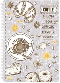 Тетрадь Caffe nero.Time, 60 листов, клетка, силиконовый гребень