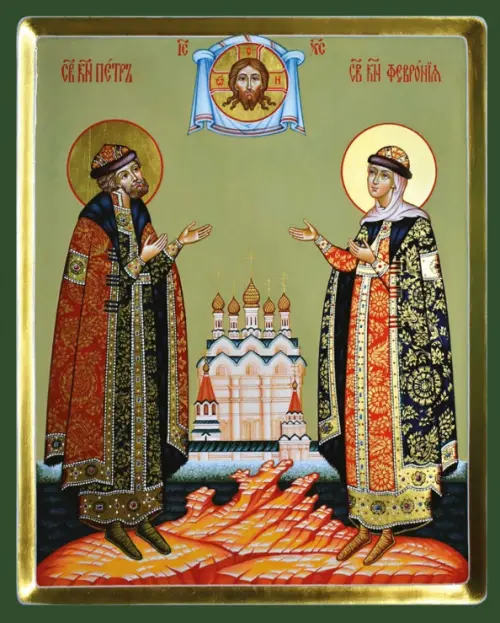 

Алмазная мозаика Пётр и Феврония, с подрамником, Чёрный