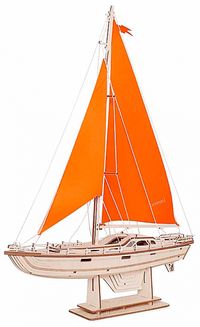 Сборная модель из дерева. Парусная яхта "Оранжевый бриз"