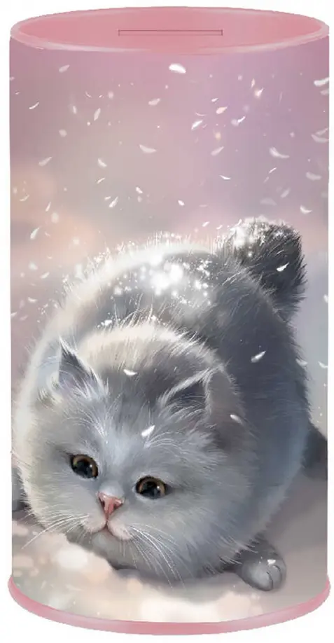 

Копилка металлическая Коты, Красный