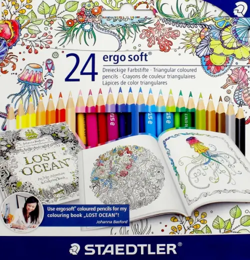 

Карандаши Johanna Basford Ergo Soft, 24 цвета