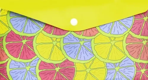

Папка для документов Лимоны, пластикова, А5, на кнопке