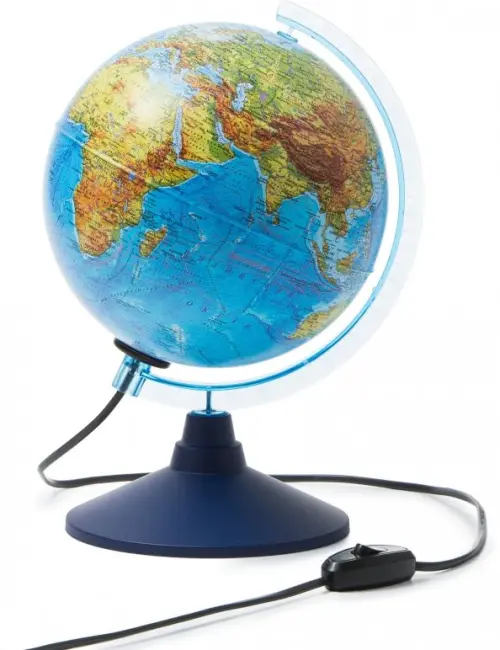 Глобус Земли физико-политический с подсветкой;
Диаметр - 210 мм.;
На пластиковой подставке. ;
Крым в составе РФ.;
Упаковка: фирменный пакет  ...