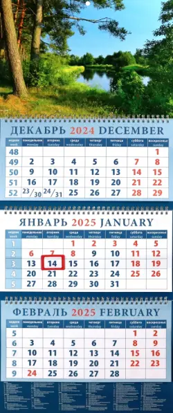 Календарь квартальный на 2025 год Очарование природы