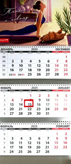 Календарь квартальный на 2025 год Тянись к новому