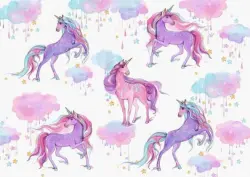 Цветная пленка для уроков труда "Единороги" (50х70 см) (48321)