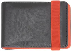 Визитница односторонняя (12 карманов, цвет черно-красный, "змея", на резинке) (45293)