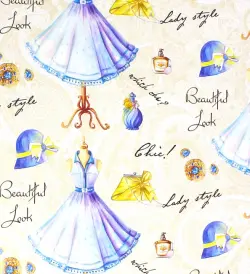 Бумага упаковочная "Голубое платье" (39495)